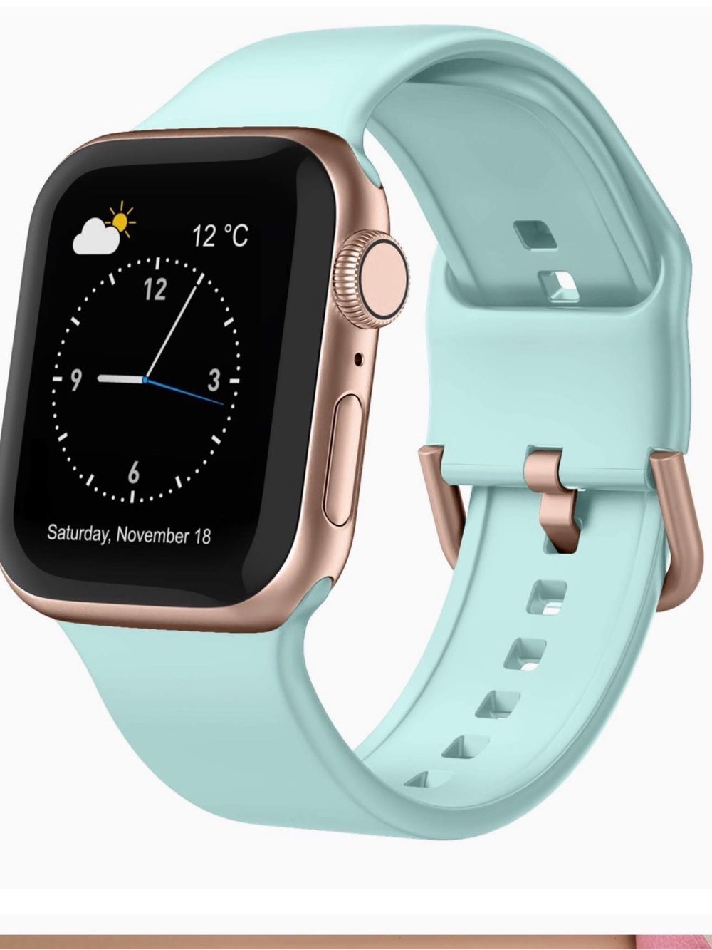 Apple Watch Bands 40mm 38mm, Soft Silicone Sport Wristbands Strap Mint green.